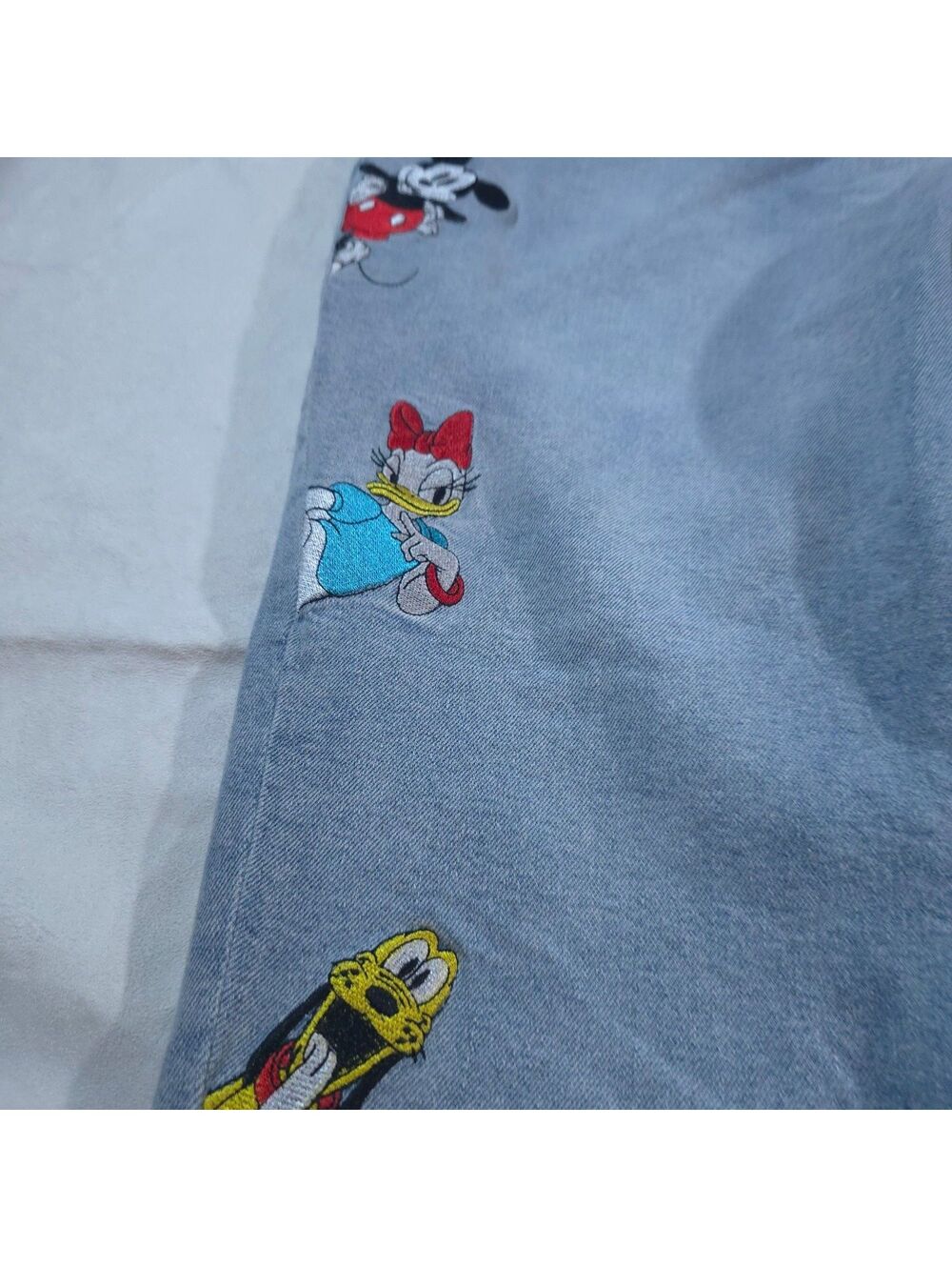 Disney Light Blue Denim Jeans with Embroidered Classic Characters - Picture 4 of 8